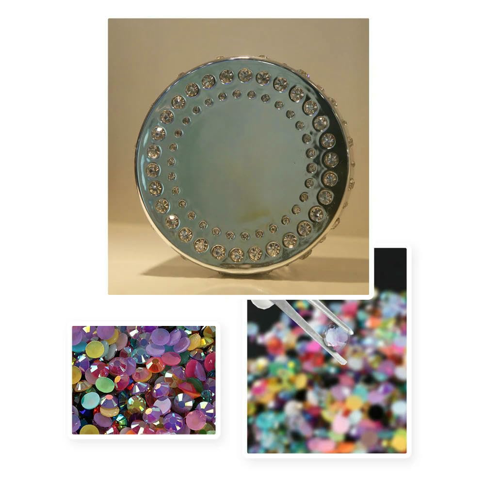 500 g 2–6 mm Schwarz/Weiß/Mineral-Serie Harz-Strasssteine ohne Hotfix, flache Rückseite, Kristalle, Strass-Glitzer, großes Paket, Stein-Mineralsilber, 6 mm, 10.000 Stück