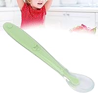 Vista 2 de Cuchara de alimentación para bebés, cuchara para bebé, silicona de alta elasticidad, diseño de envoltura completa, silicona de grado alimenticio