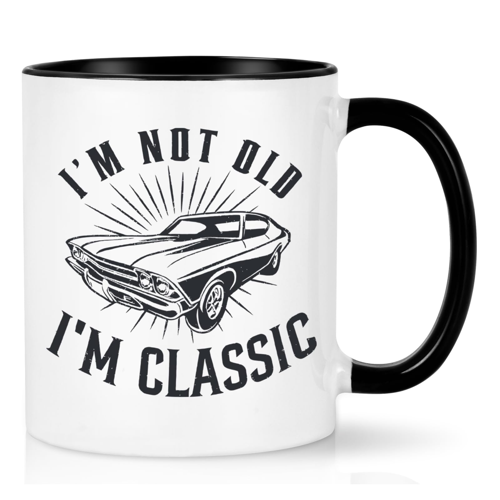 Joymaking Funny Gifts Dad, 11oz Mug I'm Not Old I'm a Classic, Father's Day Dad Gifts for Birthday Christmas, Black-2