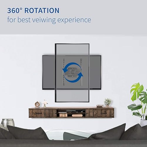 Miniatura 5 de VIVO Soporte de pared para TV horizontal a vertical para pantallas planas de 37 a 80 pulgadas, soporte giratorio resistente, VESA máximo de 600 x
