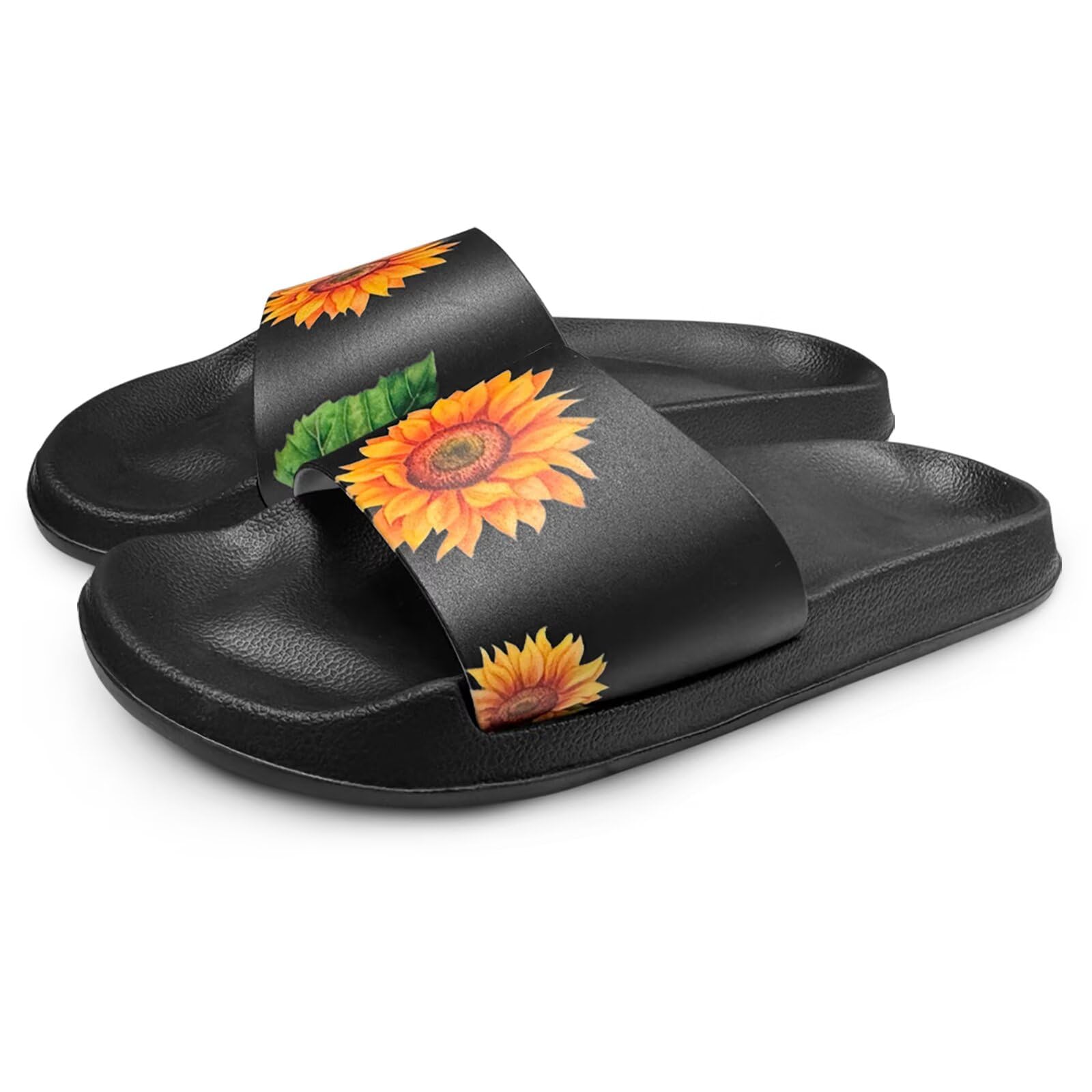 Hsaiyjsp Pineapple House Slippers for Women Men Arch Support Flat Sandals Non Slip Home Pool Shower Slide Slippers