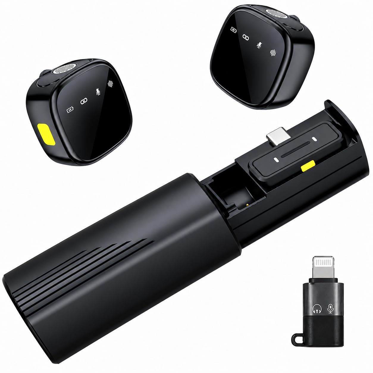 Wireless Lavalier Microphone with Charging Case, Lightning & Type-C Receiver, AI Noise Cancellation, Clip-On Mic for Vlogging, Streaming & Recording-image-15