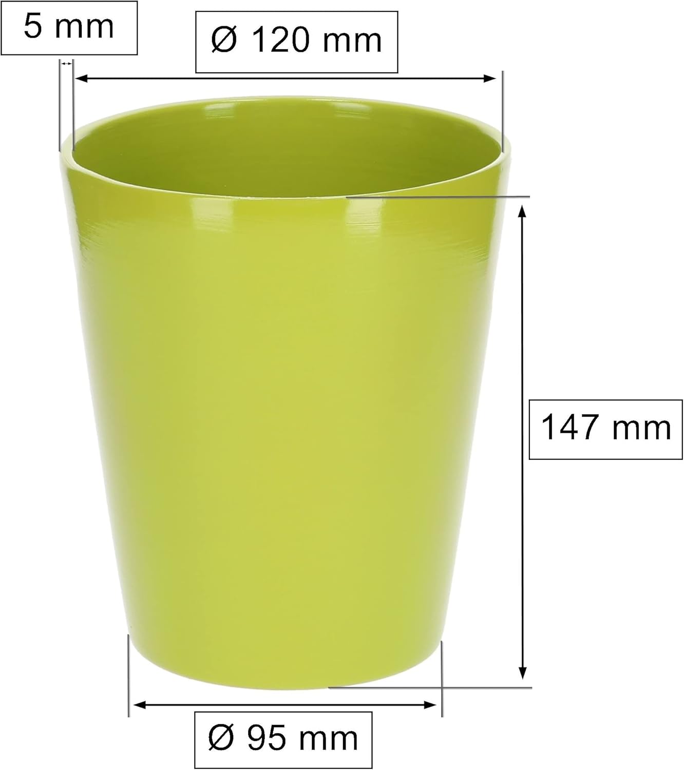 KOTARBAU Set of 2 Ceramic Flower Pots for Orchids Height 150 mm Diameter 120 mm Green, Pack of 2 - Image 3