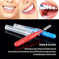 Vista 6 de Cepillo interdental delgado, cabeza de hilo dental con palillo de dientes, cepillo de higiene dental oral - 100