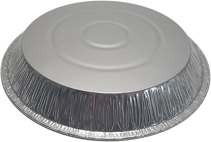KitchenDance D & W Fine Pack 12 Inch Disposable Aluminum Foil Pie Pan - Large 50 Gauge Pie Tins for Heavy Pies - Ideal for Fruit, Savory & Crème Pies - Perfect for Baking, Serving & Storing - 11246