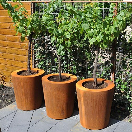 50cm Corten Steel Cado Tapered Cylinder Planter/Tree Pot/Garden/Patio/Home and Garden/Plant Pot/Flower Pot