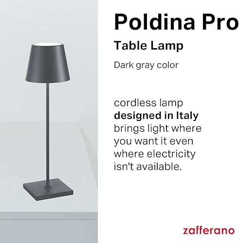 Miniatura 2 de Zafferano, Lámpara Poldina Pro, Lámpara de mesa inalámbrica recargable con controles táctiles, Adecuada para interior y exterior, Regulable,