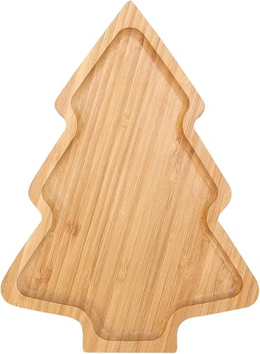 ERINGOGO Bandeja de madera para servir - Bandejas de madera decorativas en forma de árbol de Navidad para aperitivos, queso, galletas, sándwiches,