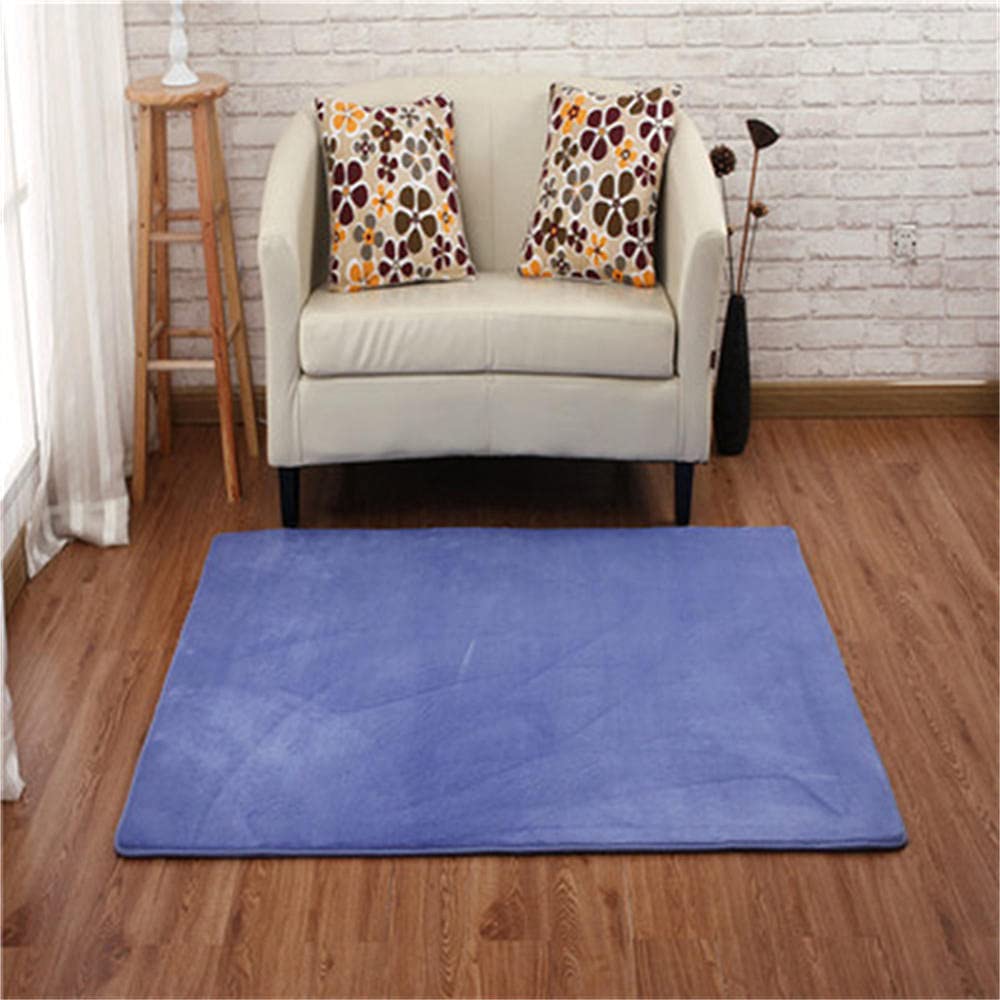 Tapis salon moderne bleu et doux LUNEZY pour chambre