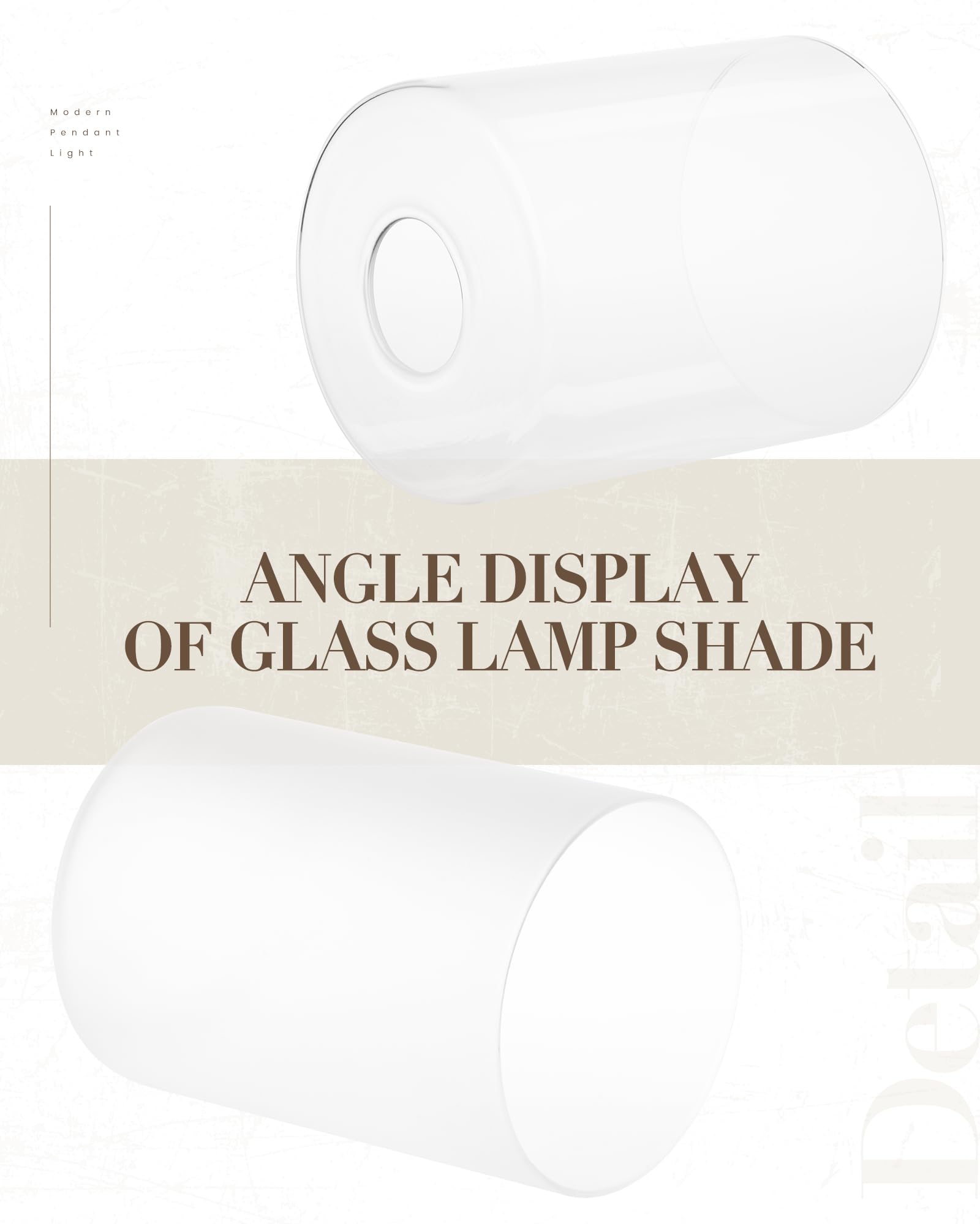 TXPLS-003 - 1 pantalla de repuesto de pantalla de vidrio doble de 5.7 pulgadas de alto, cubierta de pantalla de vidrio cilíndrica de alta transmitancia para accesorios de iluminación de 4