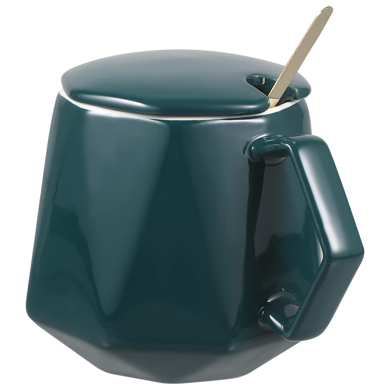 Taza de café de cerámica con diseño de diamante resistente al desgaste para dormitorio