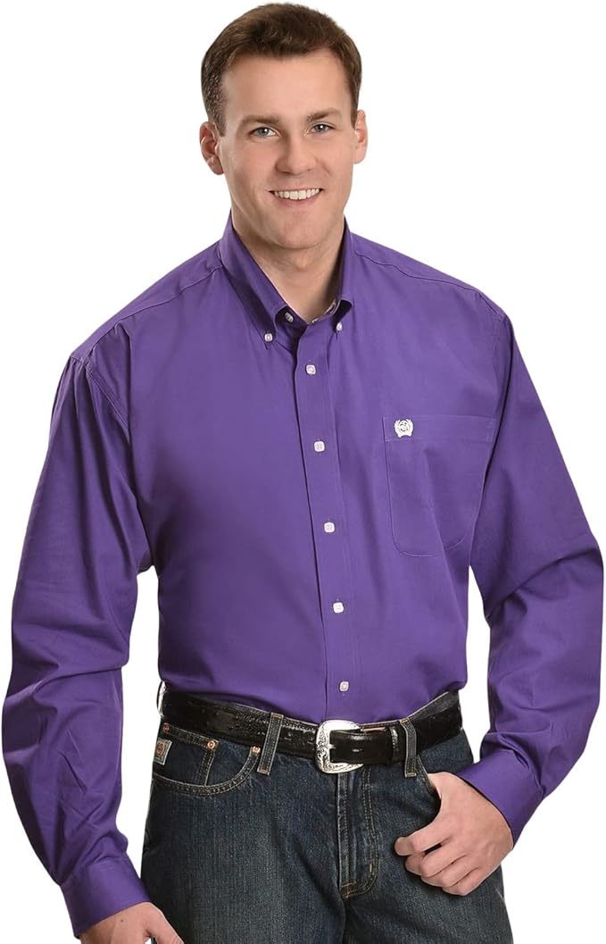 Cinch Men's Classic Fit Long Sleeve Button One Open Pocket Solid Basic
