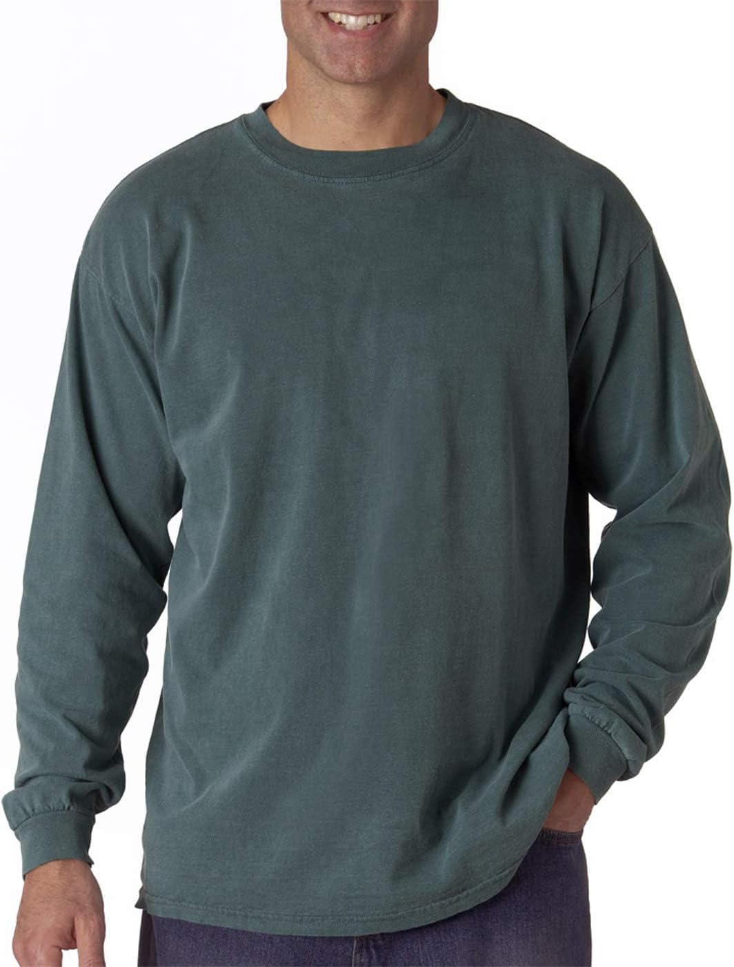 Comfort Colors Men's Adult Long Sleeve Tee, Style 6014 (3X-Large, Blue Spruce)