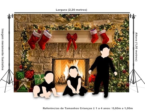 FELICITÁ Fundo Fotográfico Natal Tecido Sublimado 3D Diversos Modelos 2,20X1,50 (FF-166)