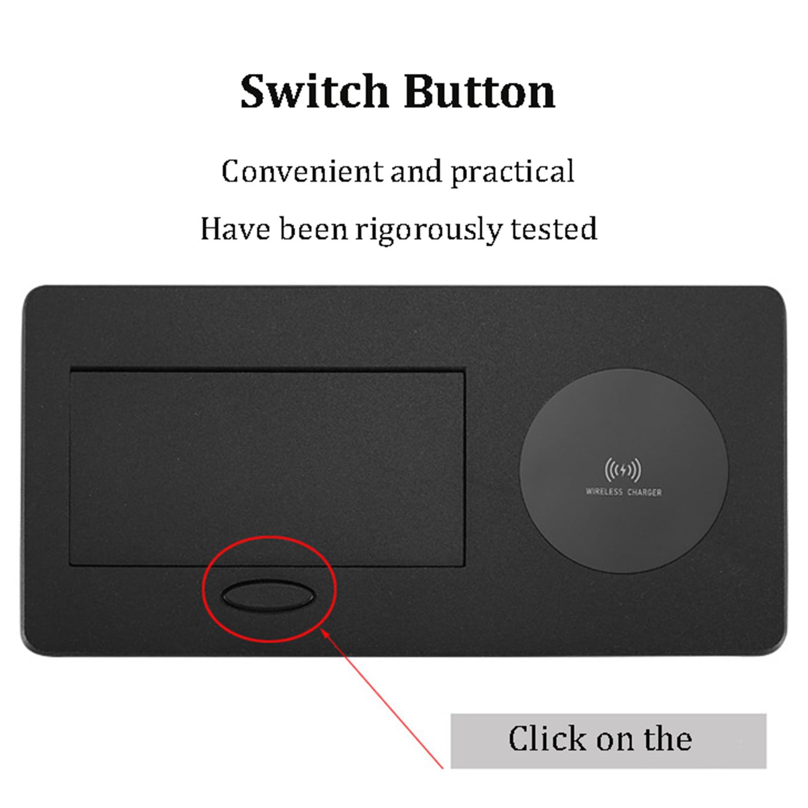 Presa Elettrica Da Scrivania Incassata, Presa Pop-Up Con Caricabatterie Rapido Wireless Da 15 W, PD 20 W Usb (A+C), Presa Incorporata Per Piani Di Lavoro Per Ufficio,Casa,Scrivania,Black-EU-plug