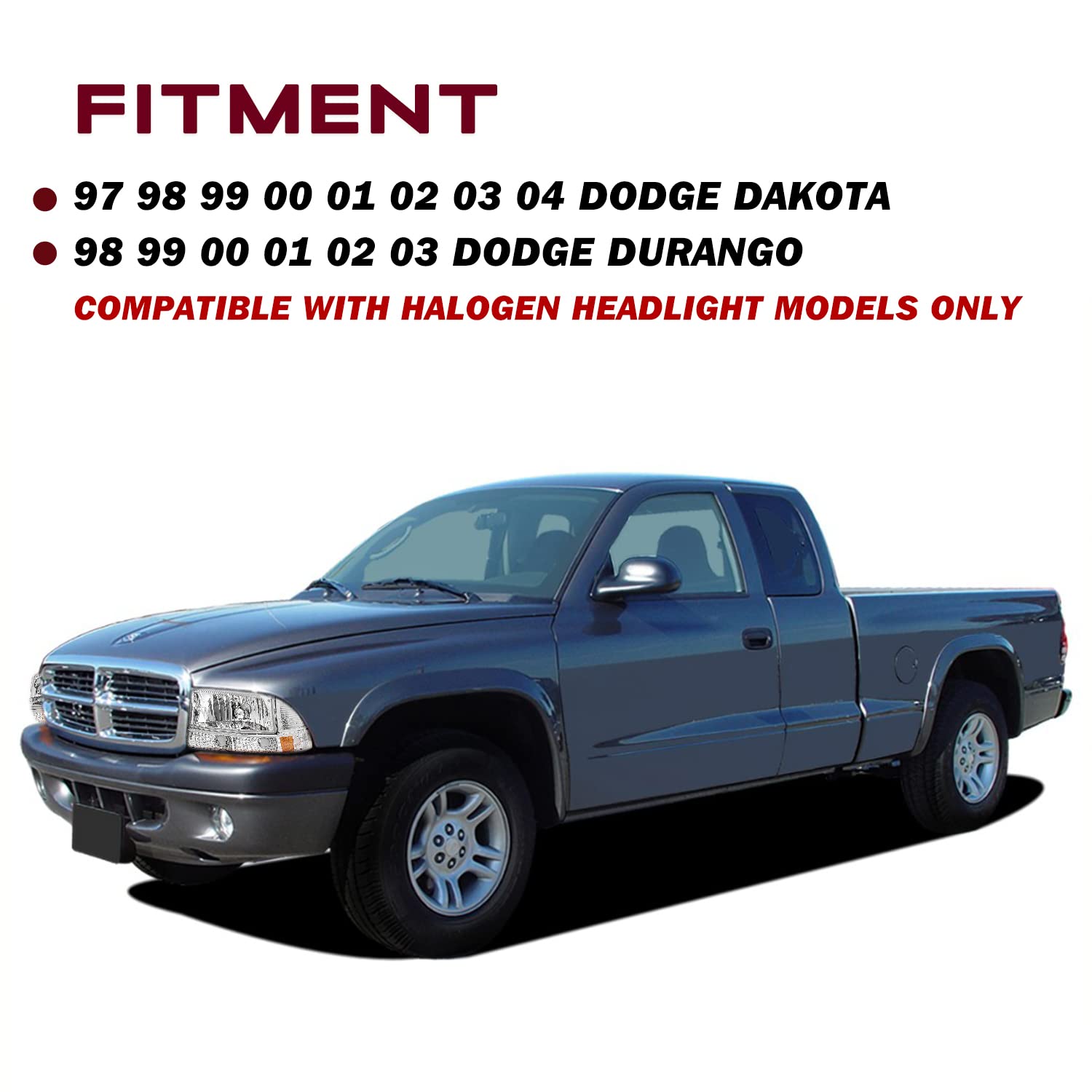 JSBOYAT 97-04 Dodge Dakota ⁄ 98-03 Dodge Durango ハロゲン Fit