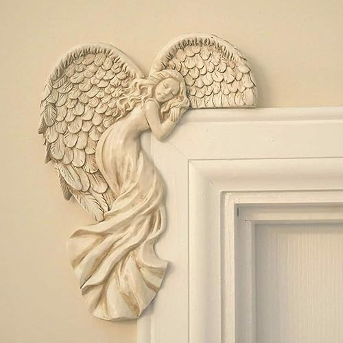 Miniatura 2 de 1 par de marcos de puerta, escultura de alas de ángel, decoración de marcos de puerta de ángeles, estatua 3D, decoración de pared para el hogar,