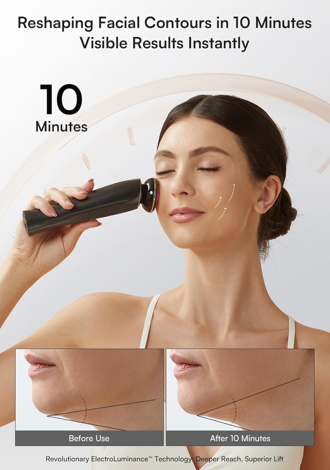Urządzenie do napinania skóry 3 w 1 True Beauty Glow masażer twarzy terapia światłem czerwonym do twarzy i szyi