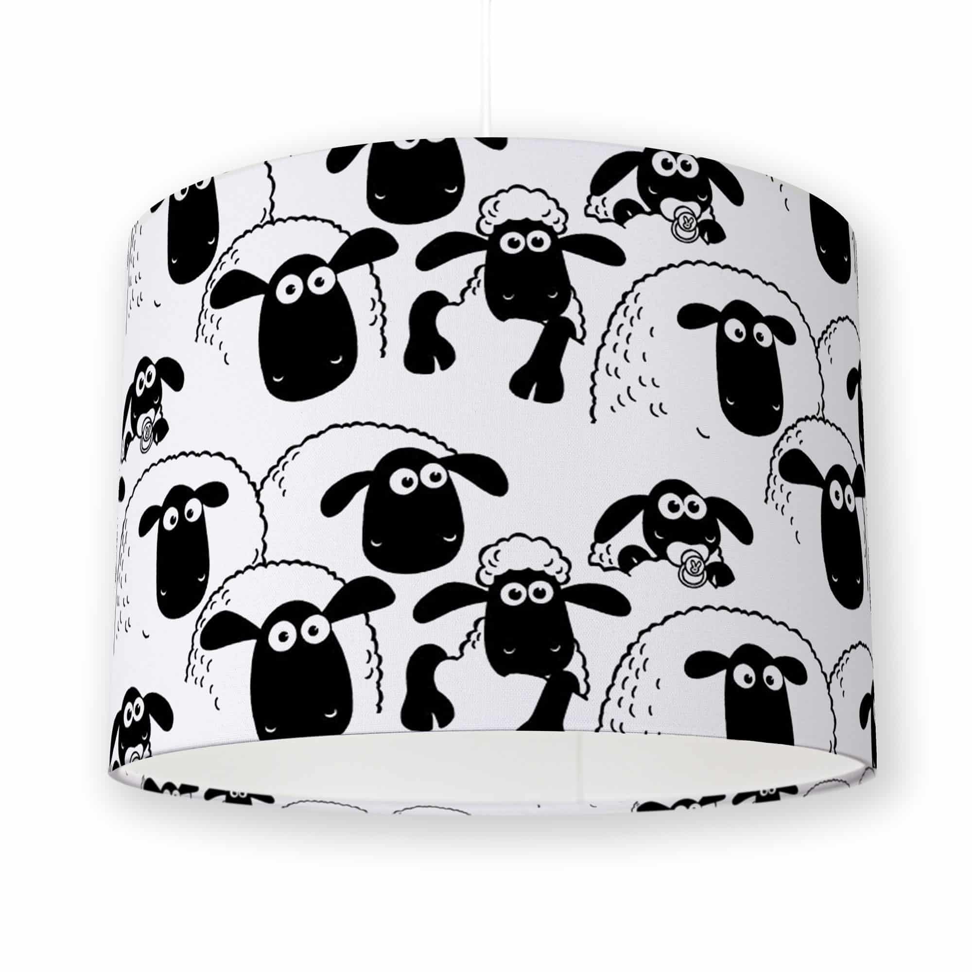 Official Shaun the Sheep Flock Children's Lampshade - 20cm 30cm 40cm Drum Lamp Shade