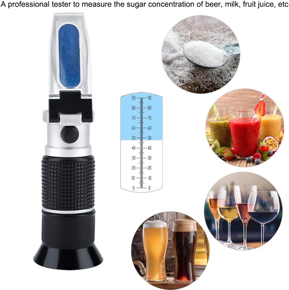 Brix Meter, Sugar Testing Kit, Professional 090 Brix Refractometer