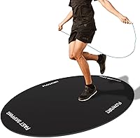 Flowort Cheete Jump Rope Mat - Large 48x36 Rubber Shock Absorbing Non-Slip Oval Mat for Indoor Outdoor Workouts, Floor & Rope Protection