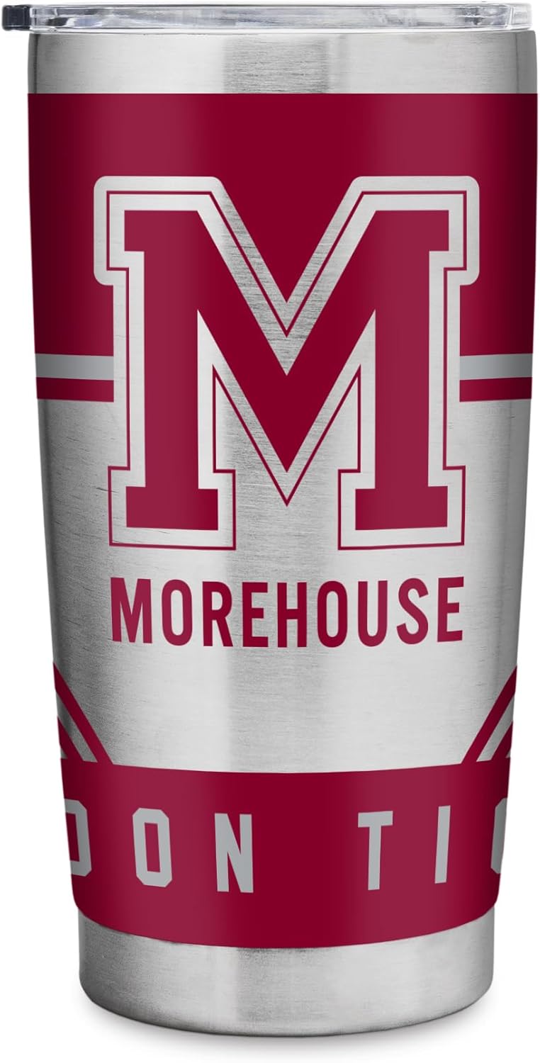 Rico Industries NCAA Morehouse Maroon Tigers 20oz Stainless Steel Tumbler with Lid - Great For Coffee, Tea, Water or Cocktails