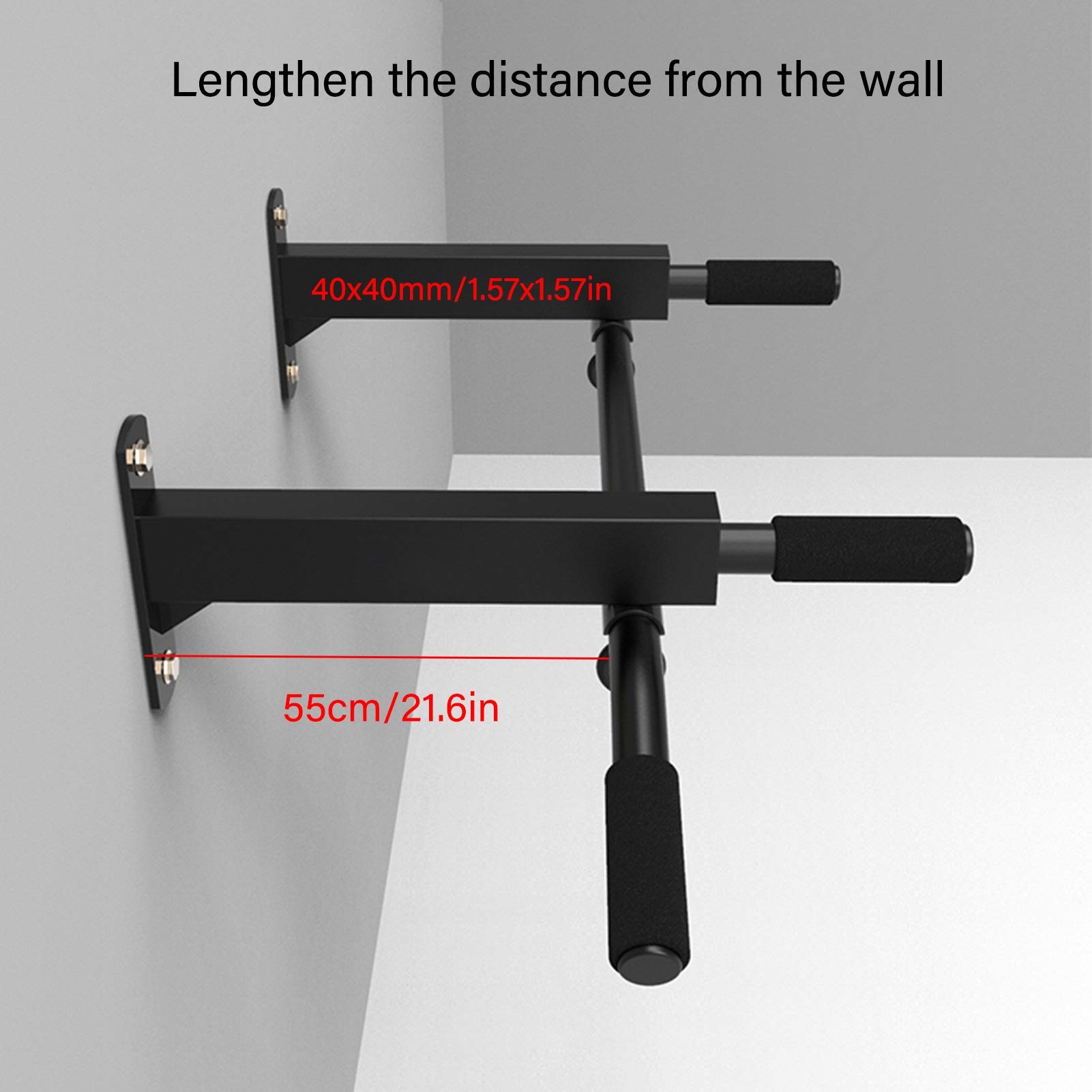 Gym Pull-up a Parete, Barre Orizzontali Montate a Parete per Interni Ed Esterni, Stazione di Sollevamento per Attrezzature da Palestra Domestica, Portante 150 kg / 330,7 Libbre Barra Trazioni
