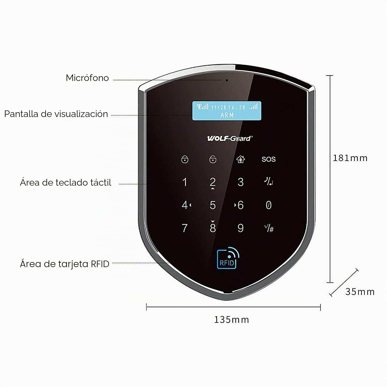 Wolf-Guard WT4R-K2 Sistema de Alarma 4G WiFi con Cámara | Dual-Network, DIY Smart Home, Detector Puerta Ventana, Detector de Movimiento, Botón SOS, RFID Tuya Smartlife