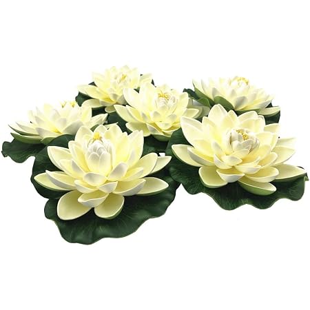 Artificial Floating Foam Lotus Flower Pond Decor - Small 10cm, 6 Colors, Salt & Freshwater Safe