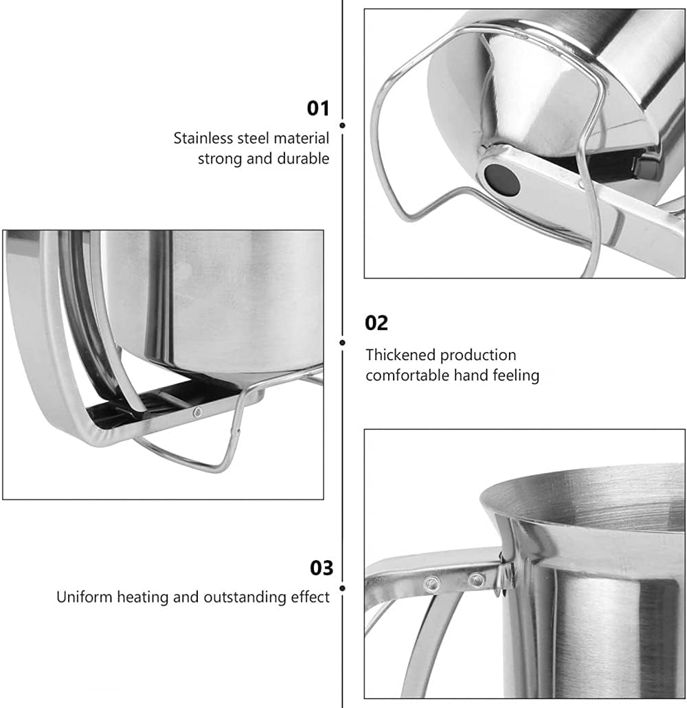 Pancake Batter Dispenser with Lid Stainless Steel Batter Separator Funnel Pourer Handheld Cakes Waffles Muffins Baking Tool