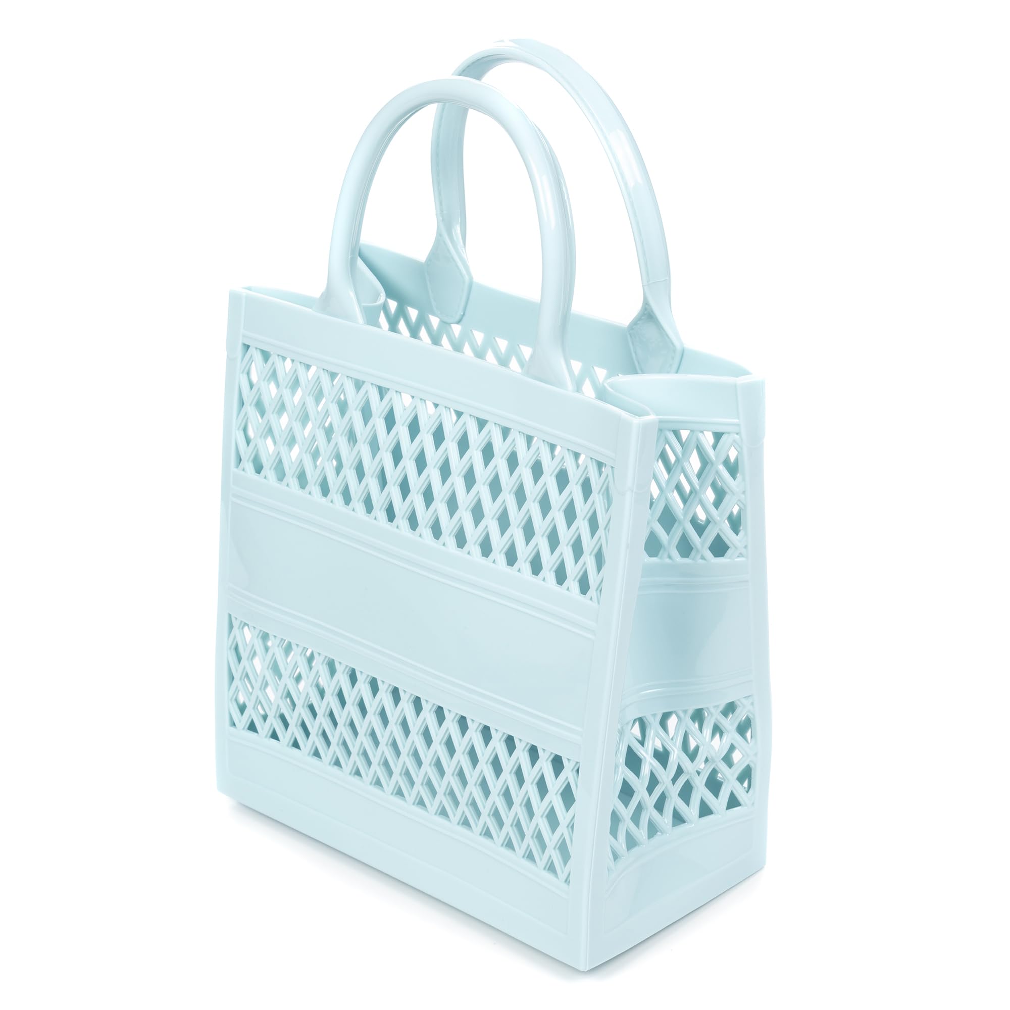 FIRENZE ARTEGIANI Libelula Bag Shopper Basket Rigid Silicone 19 x 10 x 20 cm Colour: Light Blue, light blue, Utility - Image 3