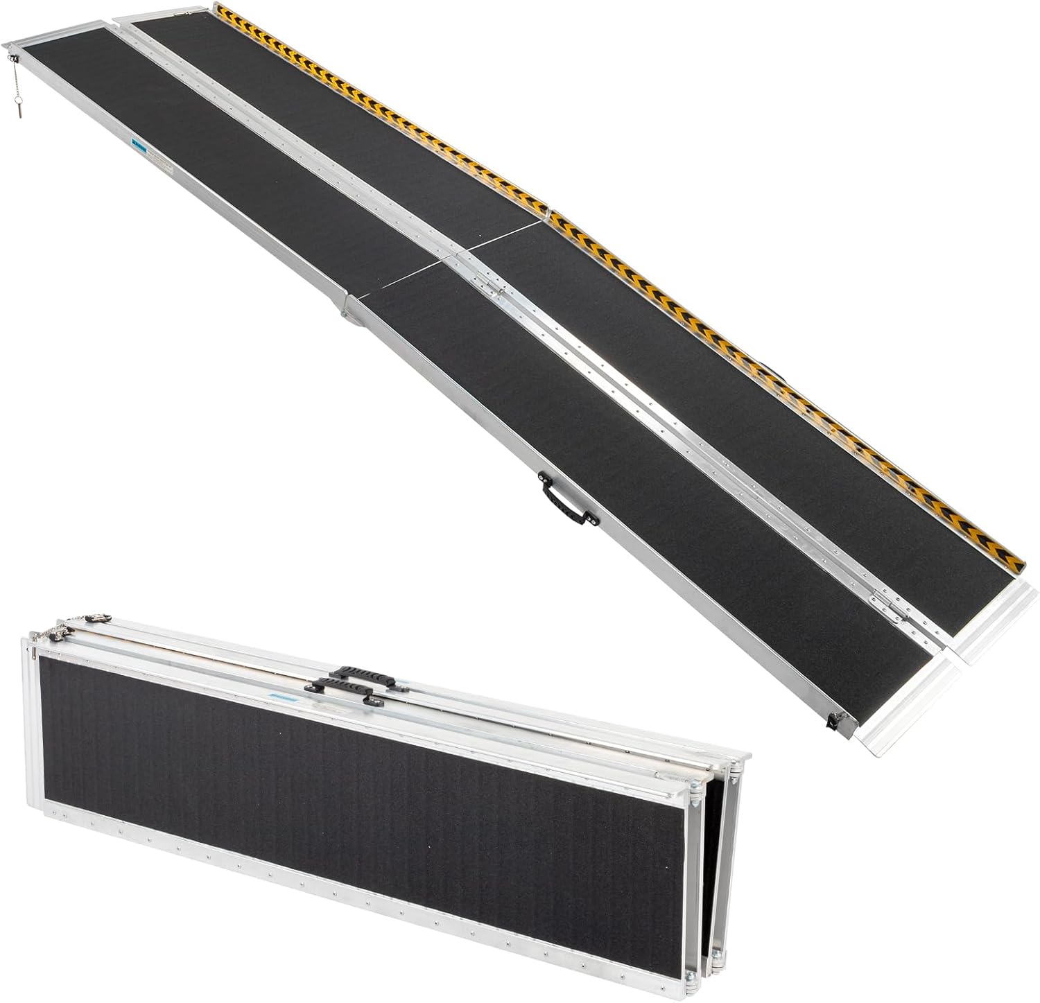 TUFFIOM 10FT Portable Wheelchair Ramp, Non-Slip Aluminum Folding Handicap Ramp,600 LBS Capacity Door Threshold Ramps for Home Steps, Stairs, Doorways, Cart, Curbs