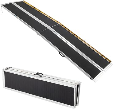 TUFFIOM 10FT Portable Wheelchair Ramp, Non-Slip Aluminum Folding Handicap Ramp,600 LBS Capacity Door Threshold Ramps for Home Steps, Stairs, Doorways, Cart, Curbs