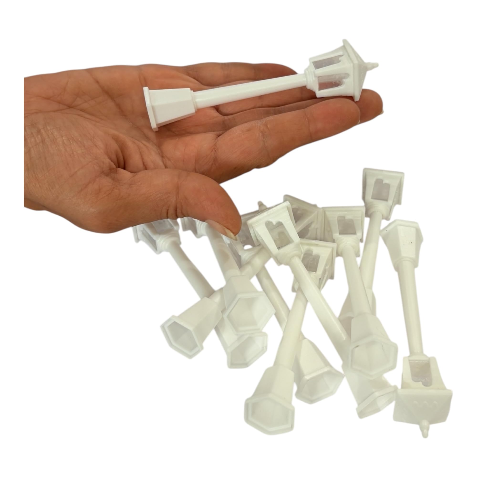Miniature Lamp Posts - Black & White for Fairy Gardens -3