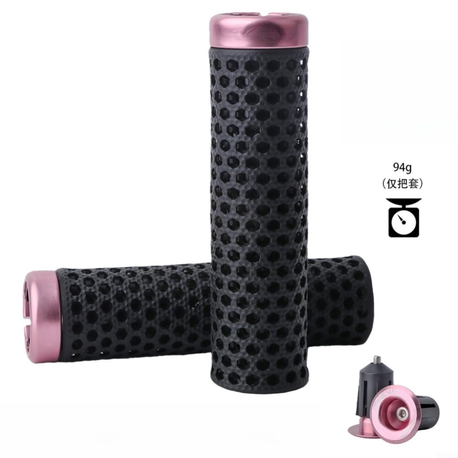 Empuñaduras antideslizantes impresas en 3D para manillar de bicicleta, absorción de golpes, transpirable, para extremos de TPU, 22 mm, MTB, ciclismo de carretera, diseño ligero, color dorado