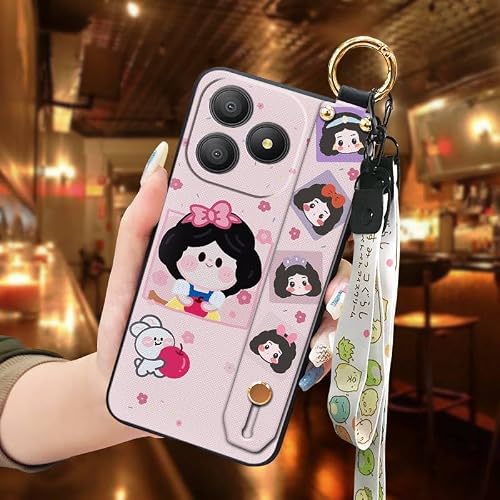 Phone Case Compatible with Blackview Wave 9C, Ring Phone Holder Lanyard Anti-dust Silicone Back Cover Design Durable Wristband C