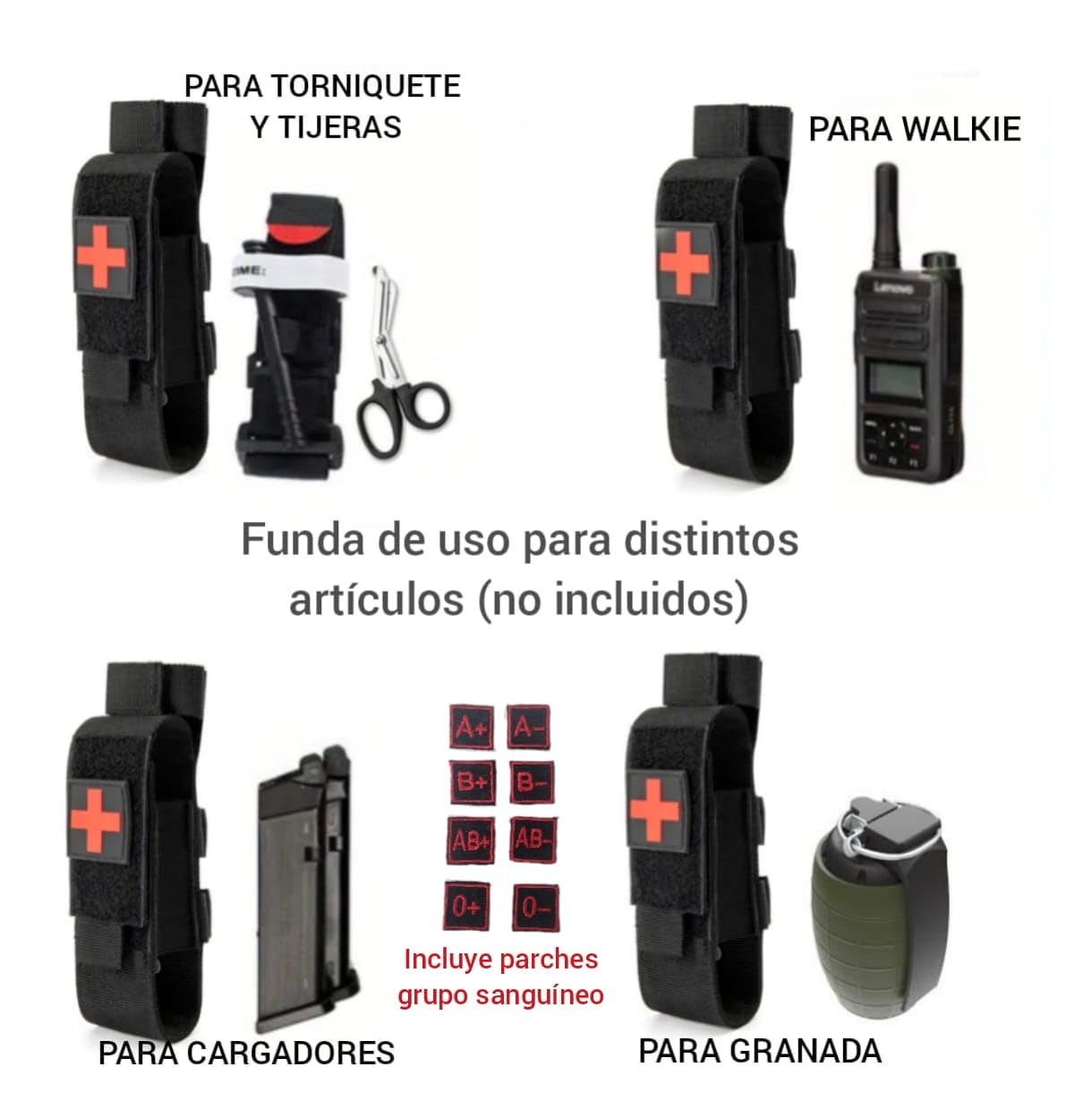 Funda Torniquete Táctica MOLLE - EDC Porta Torniquete Militar para Cinturón Táctico y Chaleco Policial/Militar - Accesorios Supervivencia - Airsoft - Caza y Vigilante de Seguridad Porta Walkie