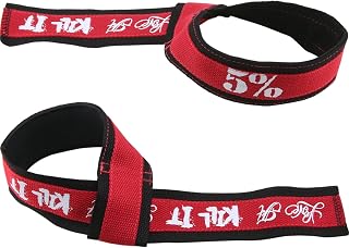 5% Nutrition Premium Quality Lifting Straps for Weightlifting | 23" x 2" 100% Cotton, Two Layers with Double Reinforced Anti-Fray Stitching, Neoprene Padded (1 Pair)