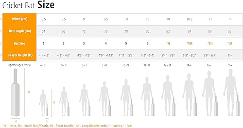 Miniatura 3 de JRS KVS - Bate de cricket para niños con pelota para niños, talla 6 (multicolor) de 8 a 12 años