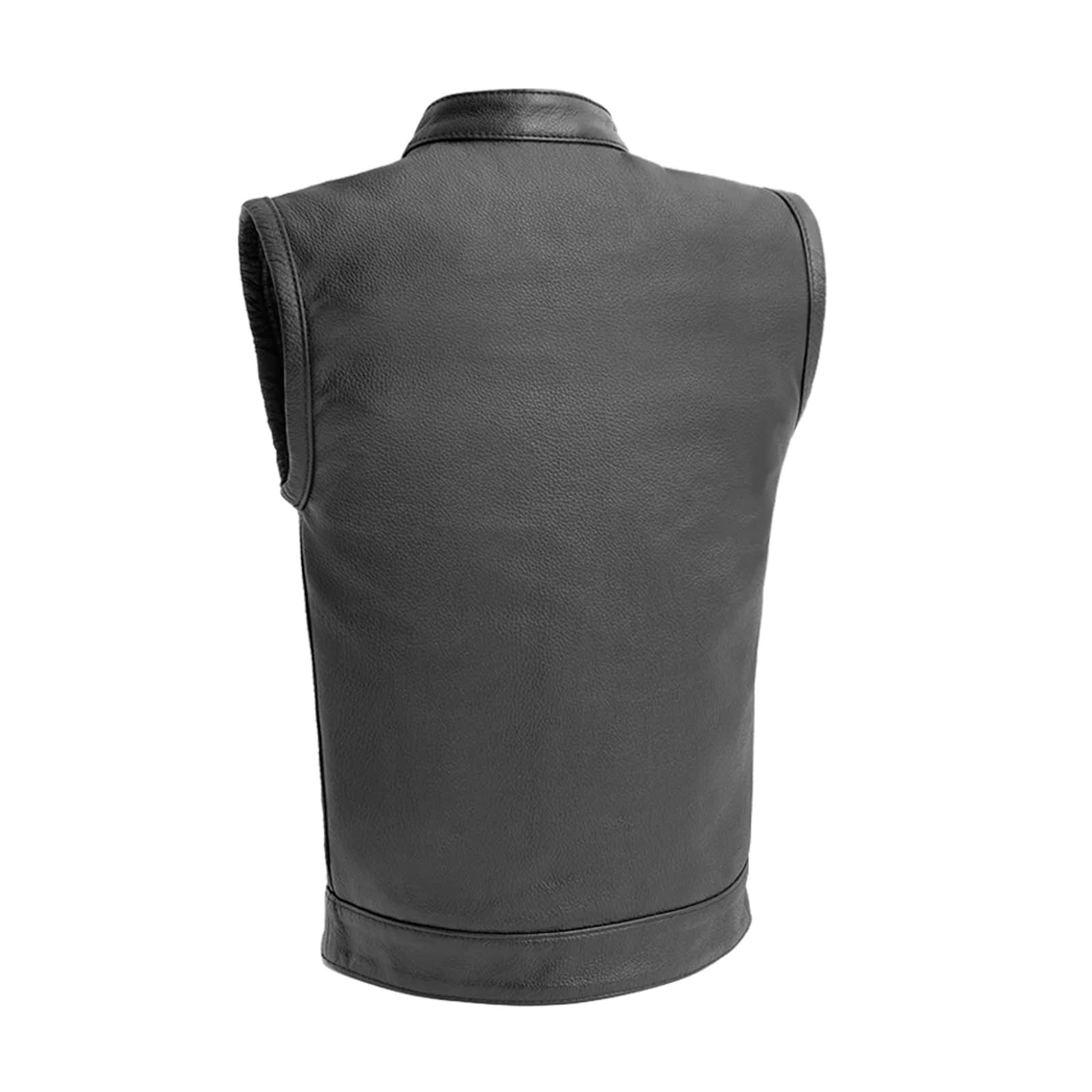 First Mfg Co - Bad Boy - Kid's Motorcycle Black Leather Vest - 10 - Covered Snaps