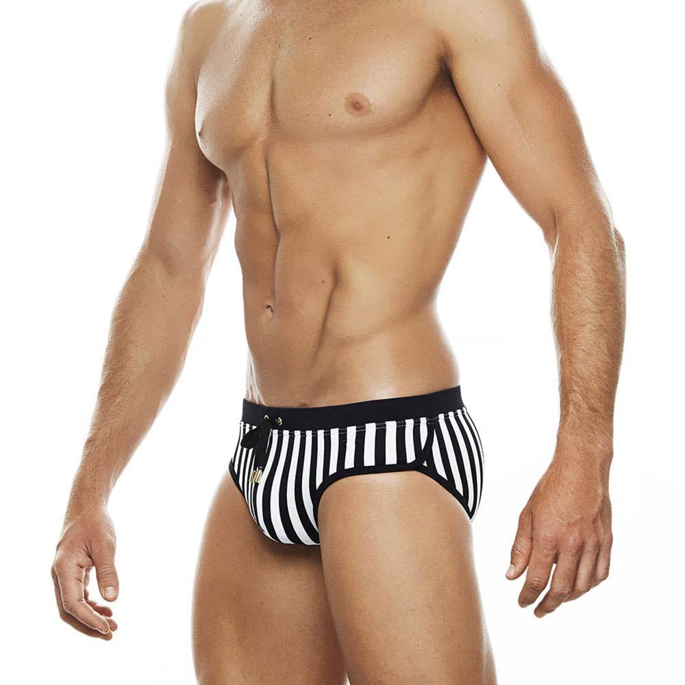 Slip de bain pour homme rayé sports nautiques court moulant