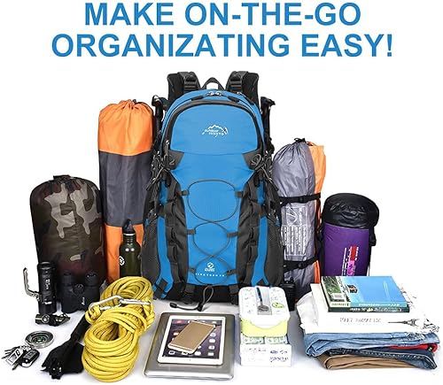 Miniatura 5 de INOXTO Mochila de senderismo ligera 35L40L Mochila de senderismo con cubierta impermeable para viajes Camping al aire libre Hombres y mujeres