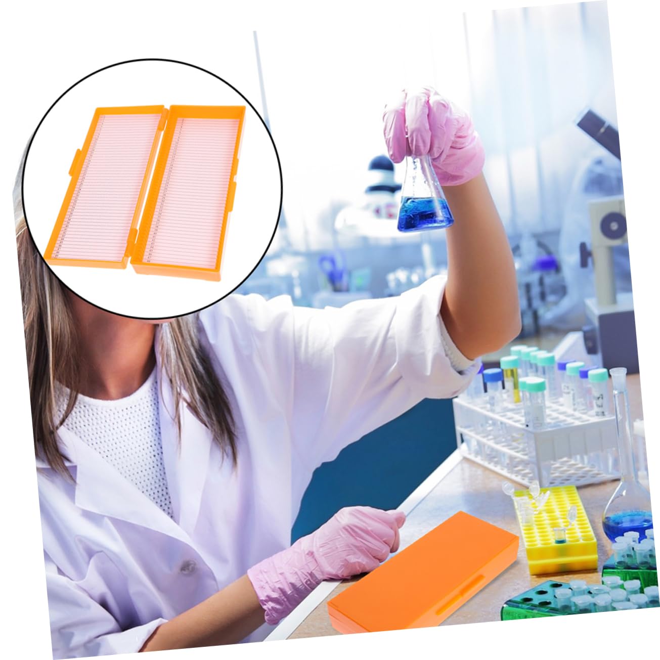 Gatuida 8pièces Boîte De Rangement Réutilisable Pour Lames De Microscope Lot De Organiseur De Glissières Pratique Et Compact Pour Laboratoires Et Salles De Classe