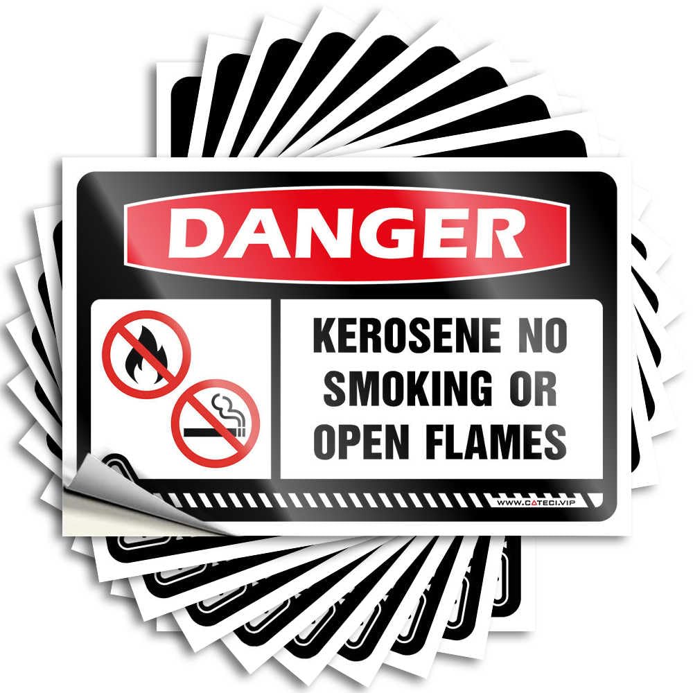 Danger Kerosene No Smoking Or Open Flames Good Sticker | Entryway Decor Waterproof Vinyl Bumper Antimicrobial Removable Decal Peel Stick(6X9CM)