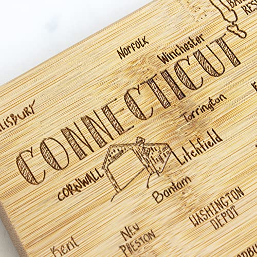 Tabla de cortar Bamboo forma de Connecticut miniatura 5