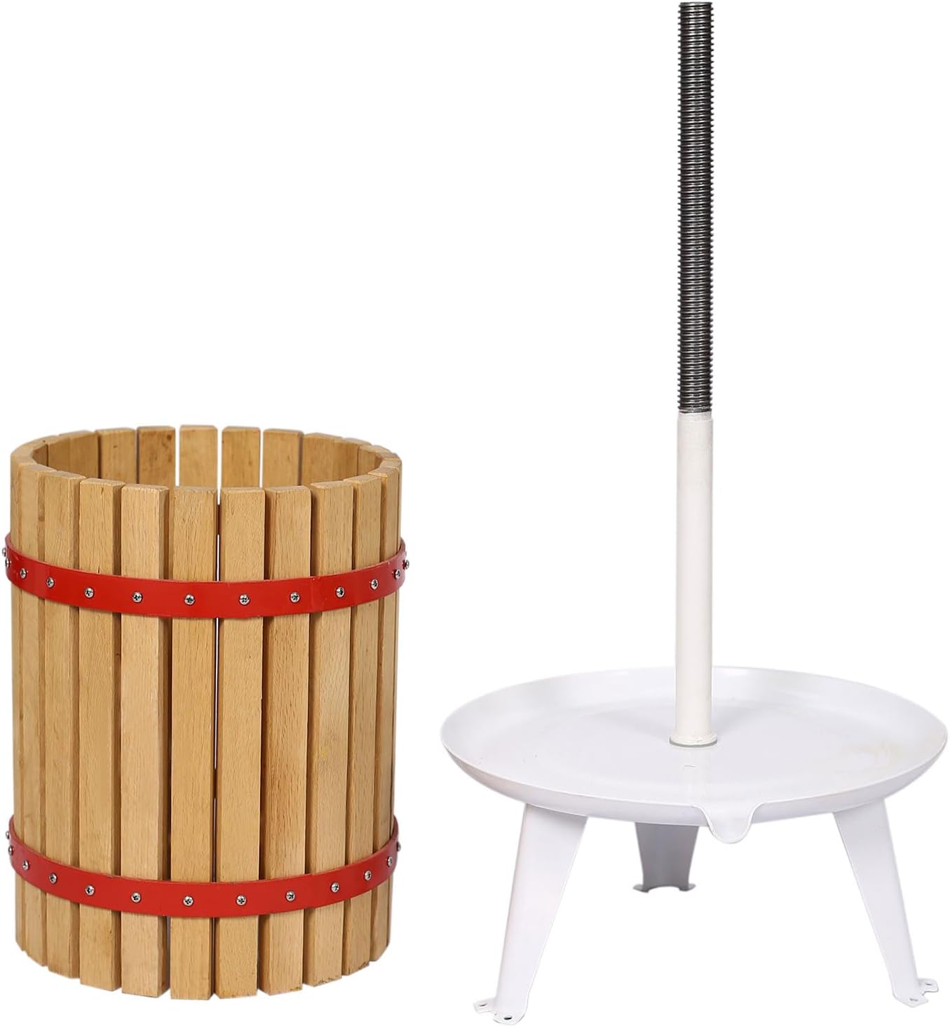 3.2 Gallon / 12L Fruit Wine Press with Solid Oak Basket, Heavy-Duty Manual Juice & Cider Press, 6 Wooden Blocks, Free Filter Bag Included for Apple Grape Fruit Juice & Wine Making,12L