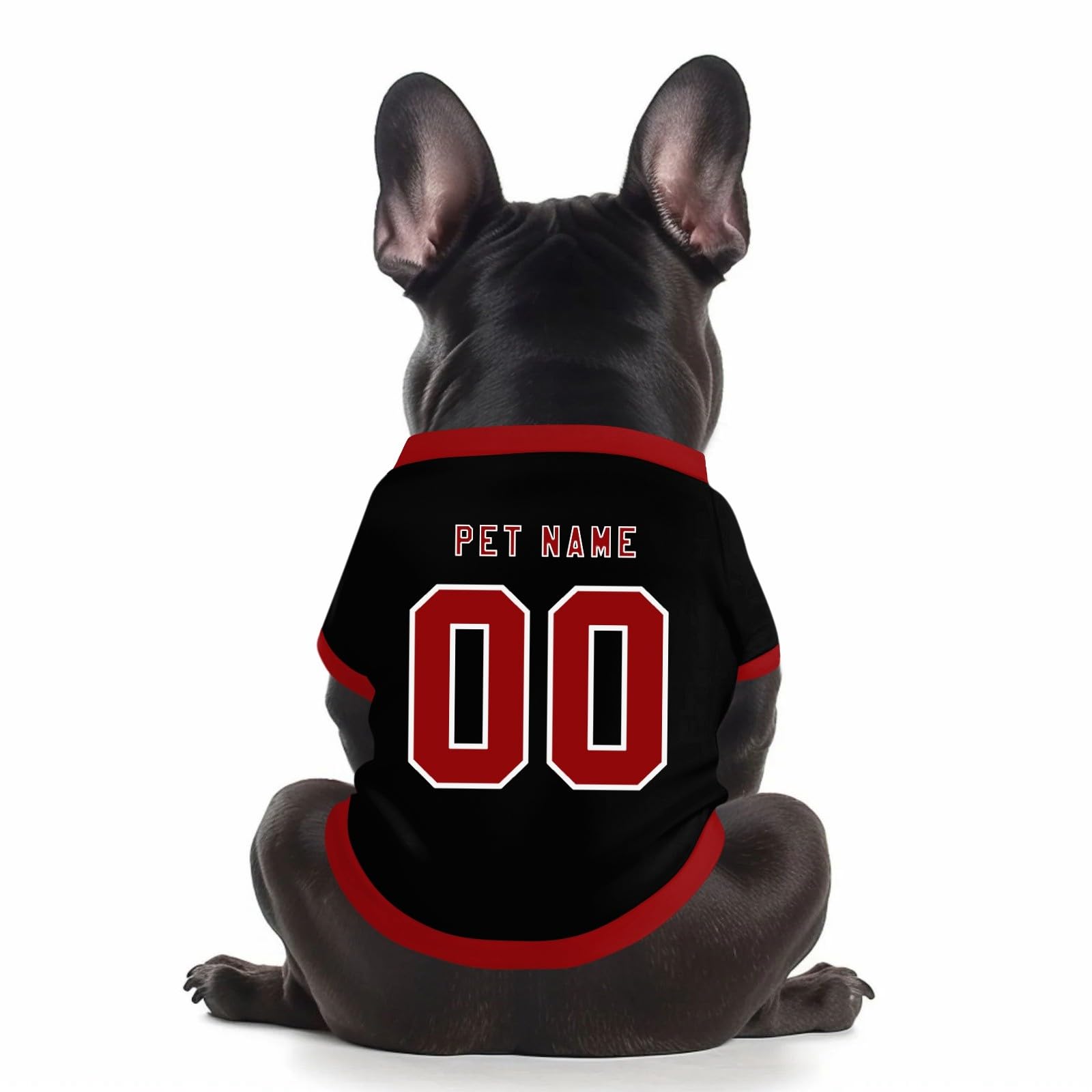 Customized Dog T-Shirt Personalised Dog Clothes with Name Number Logo Custom Football Pet Jersey Sports Fan Shirt for Small Medium Large Dogs Cats