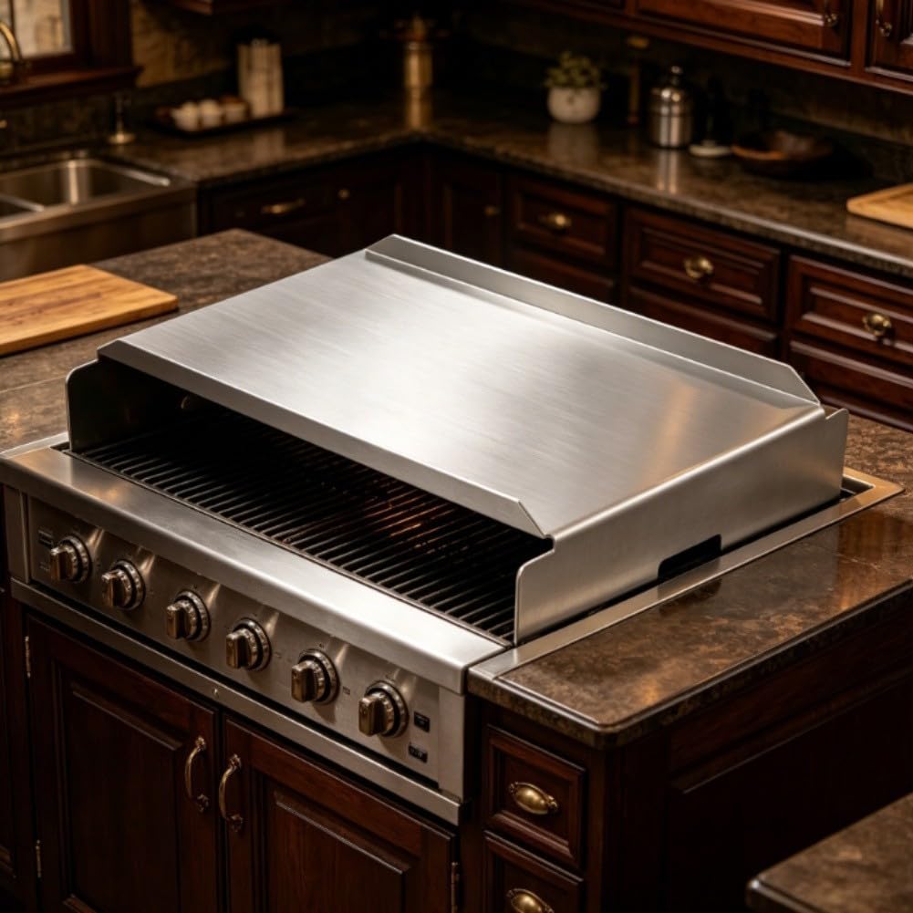 Heavy Duty Steel Flame Tamer Heat Deflector Plate 13x11x5 Inch for Pellet Grill BBQ Fire Shield Stainless Steel Radiator Barrier to Eliminate Hotspots and E (33.0 * 27.9 * 12.7 cm thick)