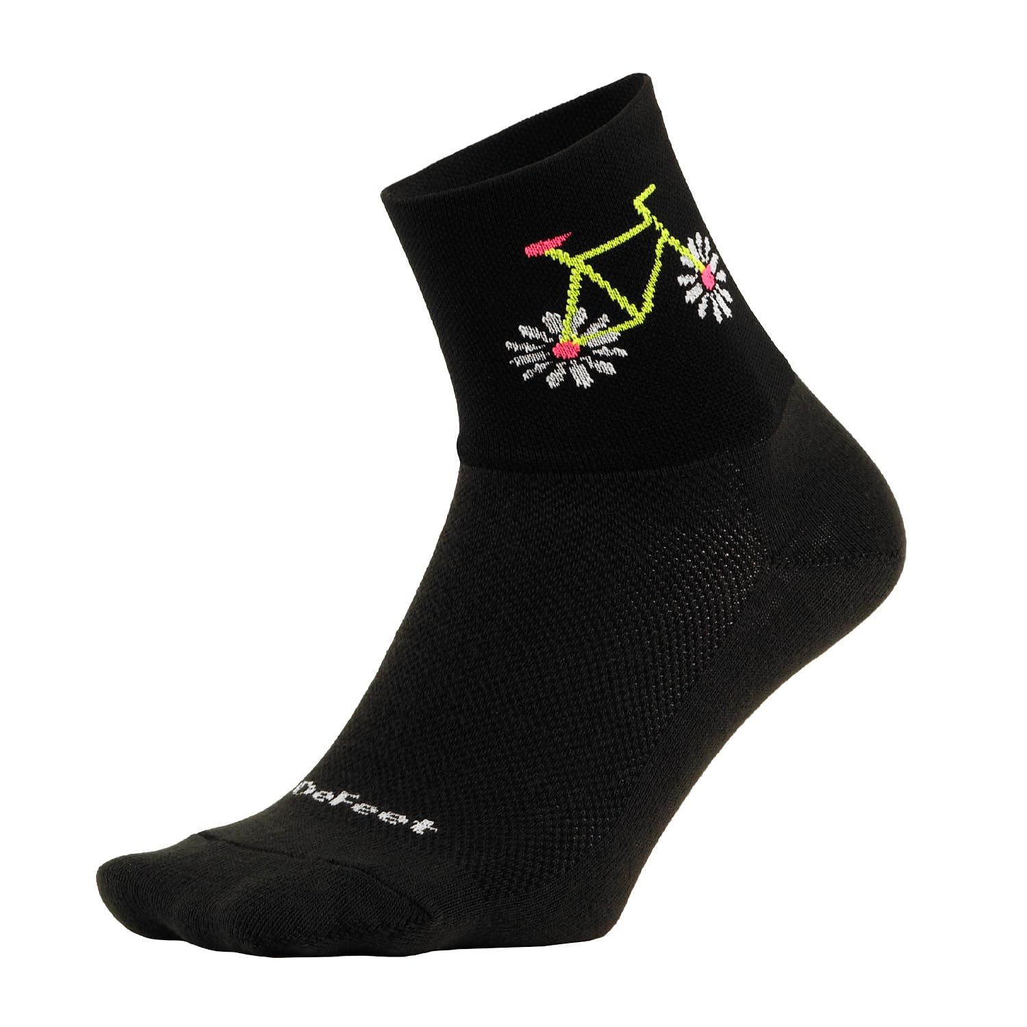 DEFEETAireator 3" Womens - Pedal Power (Black) - Cycling, Running, Everyday Sock