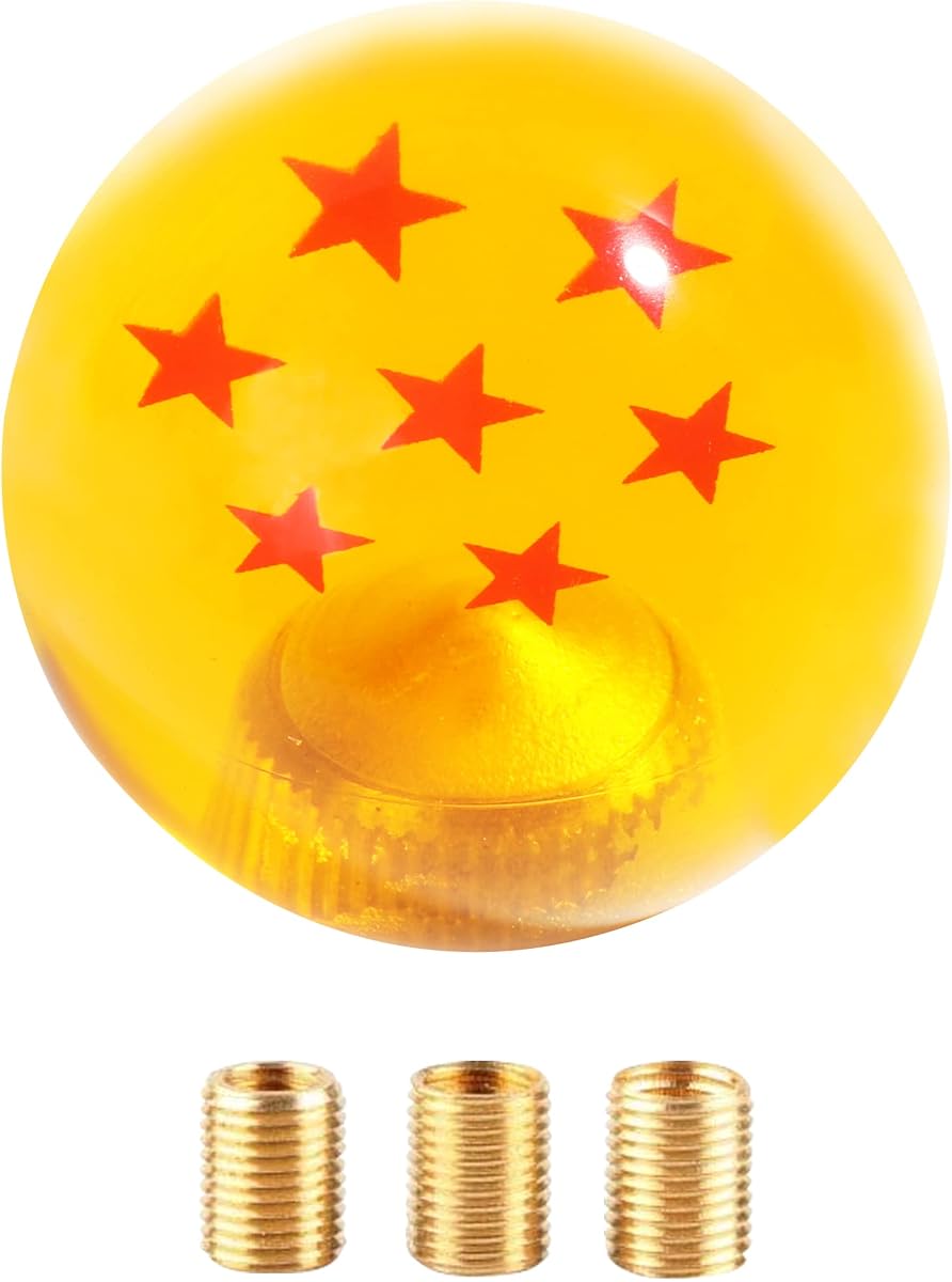 SUJADE YAKEFLY Z Star Pomo de palanca de cambios manual, pomo de palanca de cambios Z Stars con adaptador M8 x 1,25 M10 x 1,5 M10 x 1,25, pomos universales de palanca de cambios de bola redonda (7 estrellas)